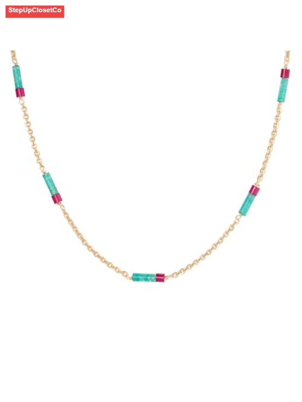 Handmade Bead Choker Necklace Boho Gemstone Chain Women